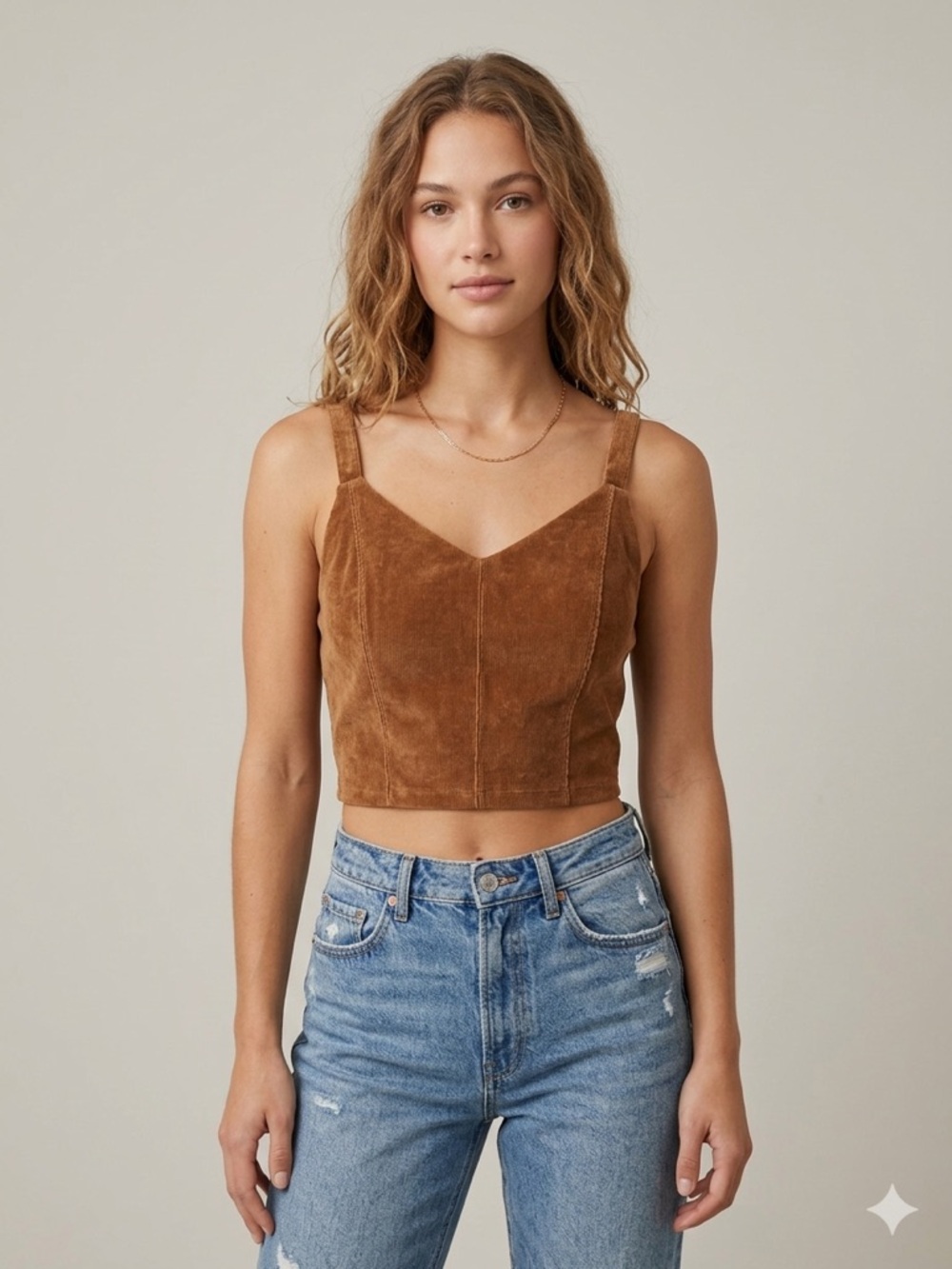 NEW Offline by Aerie Corduroy Longline Sports Bra Crop Top
